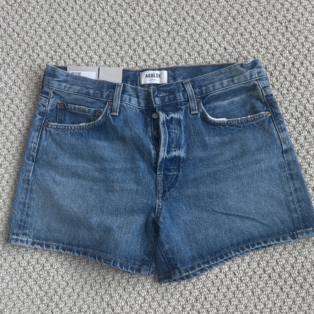 Agolde Parker Long Denim Shorts